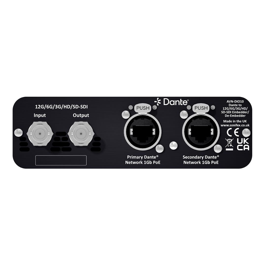 Rear view of Sonifex AVN-DIO10-12G on white background