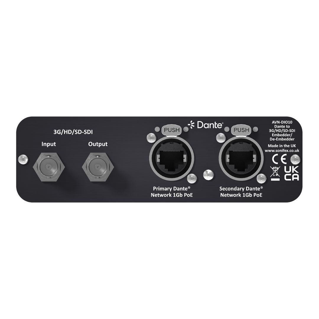 Rear view of Sonifex AVN-DIO10 on white background