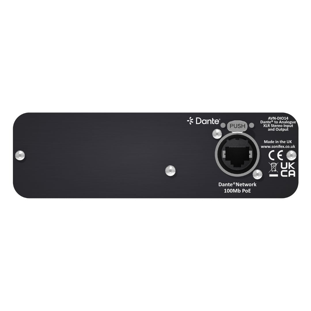 Rear view of Sonifex AVN-DIO14 on white background