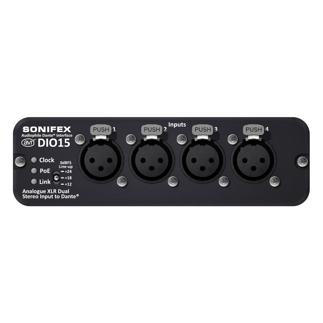 Front view of Sonifex AVN-DIO15 on white background