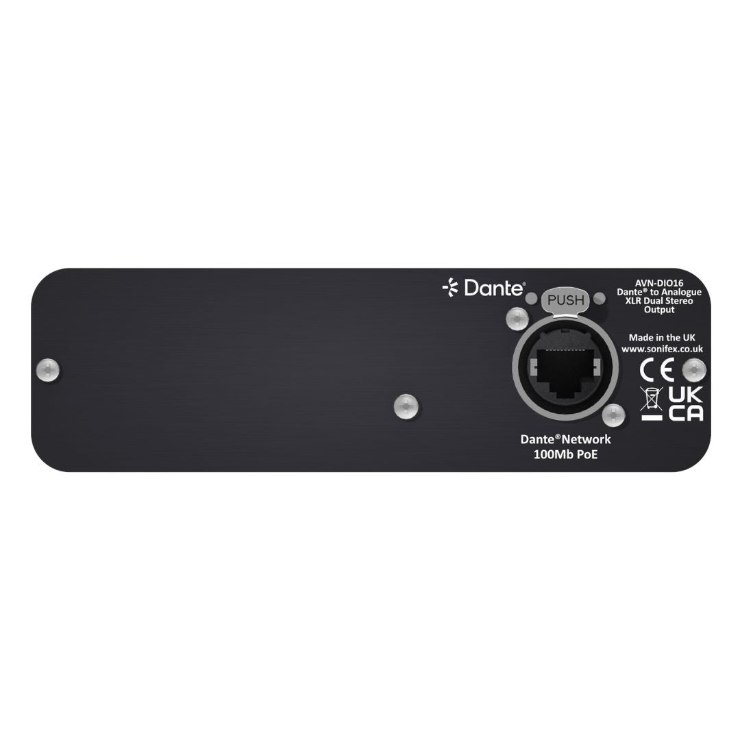 Rear view of Sonifex AVN-DIO16 on white background