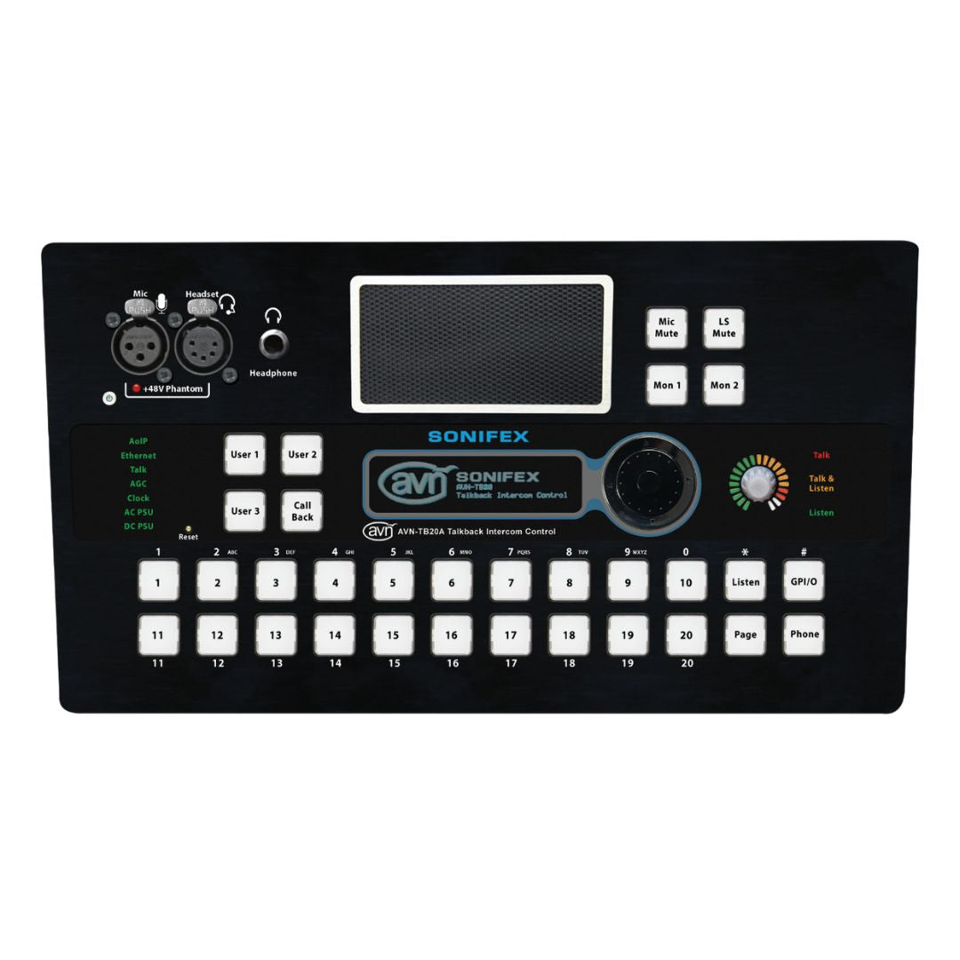 Front view of Sonifex AVN-TB20AD on white background