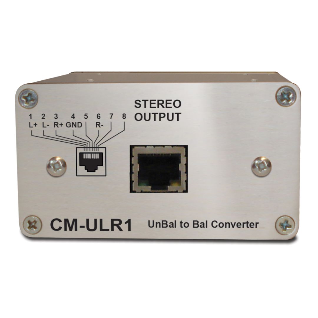 Front panel of Sonifex CM-ULR1 on white background