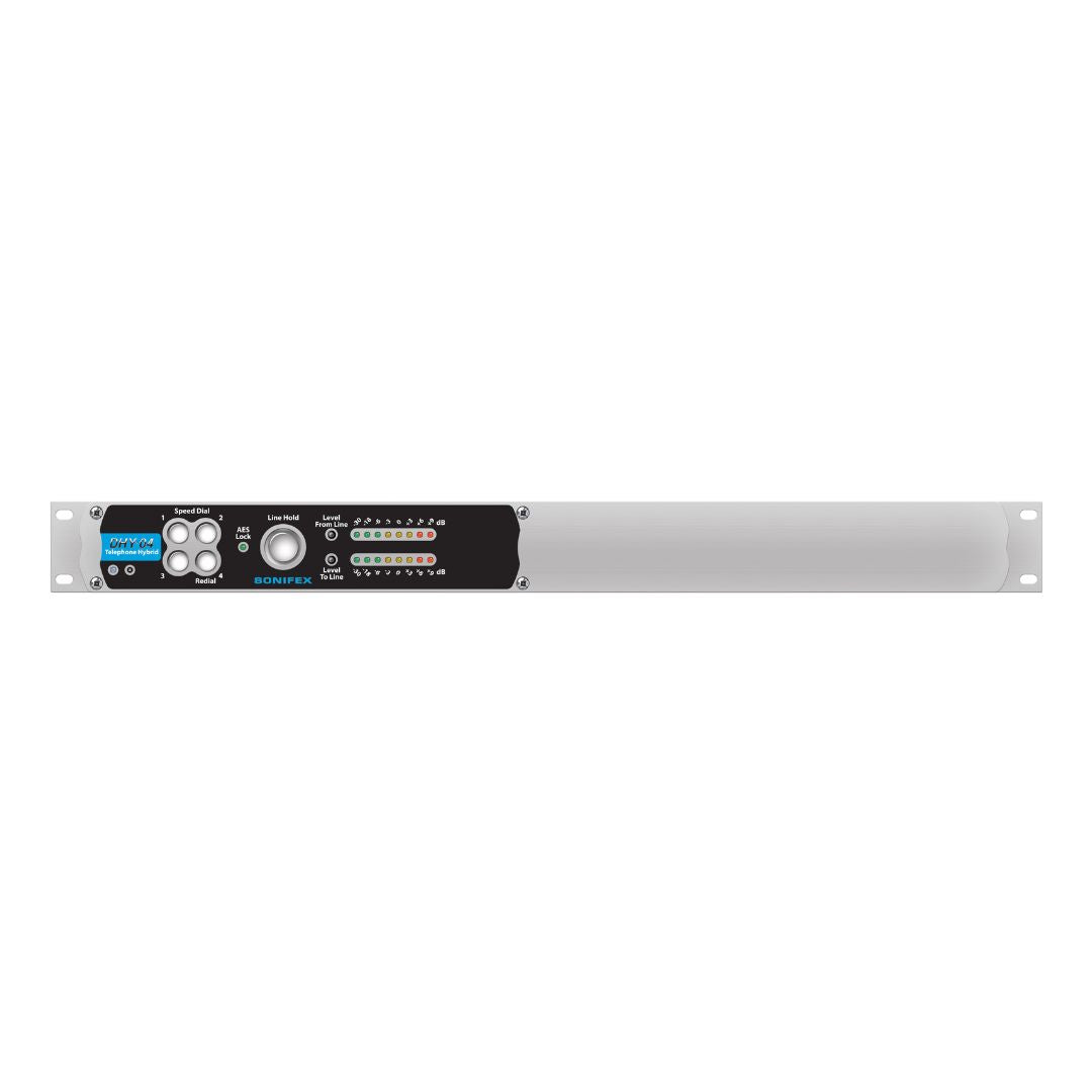 Front view of Sonifex DHY-04 Rack Mounted on white background