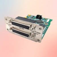 Angled front view of Sonifex EXP-AI8 8 Analogue Input Expansion Card on pink background