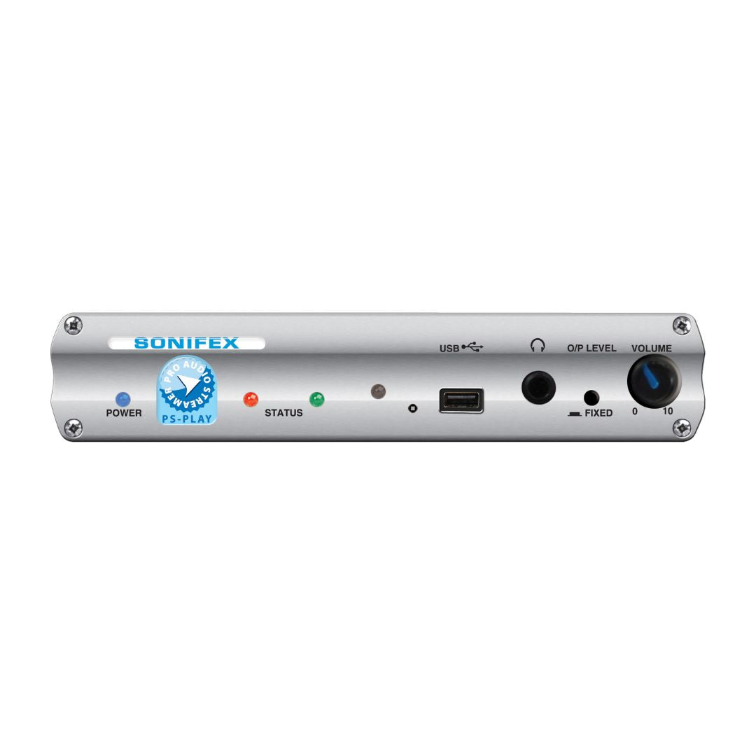 Front view of Sonifex PS-PLAY on white background