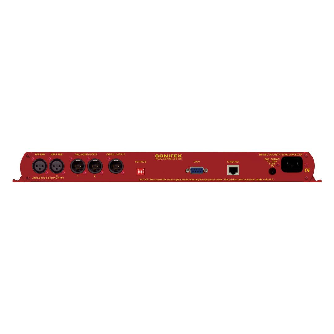 Rear view of Sonifex RB-AEC on white background