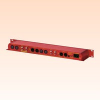 Angled shot of Sonifex RB-BL4 on orange background