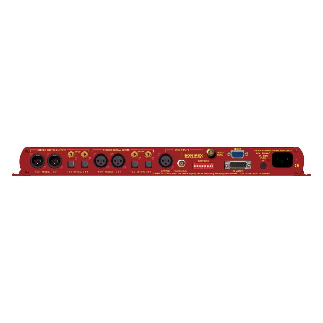 Rear view of Sonifex RB-DD4 on white background