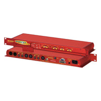 Pair of Sonifex RB-DSD1 stacked displaying front and rear panels on white background