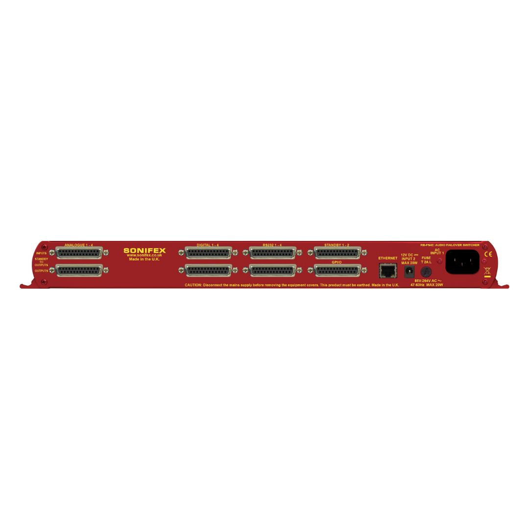 Rear view of Sonifex RB-FS42 on white background