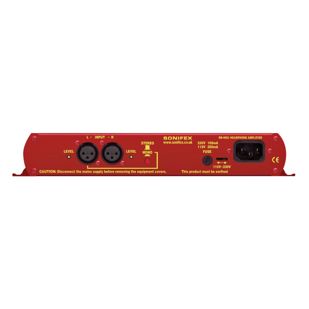 Rear panel of Sonifex RB-HD2 on white background