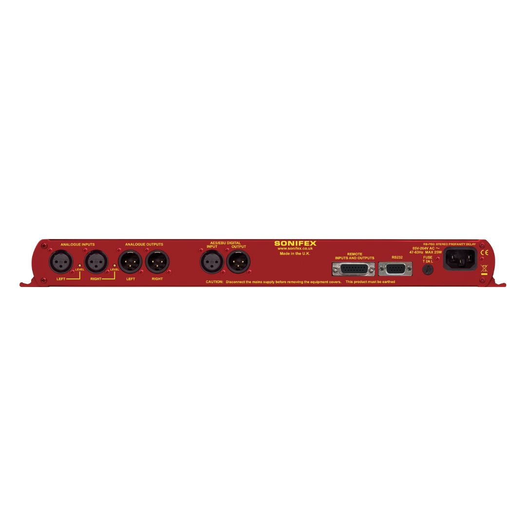 Rear view of Sonifex RB-PD2 on white background