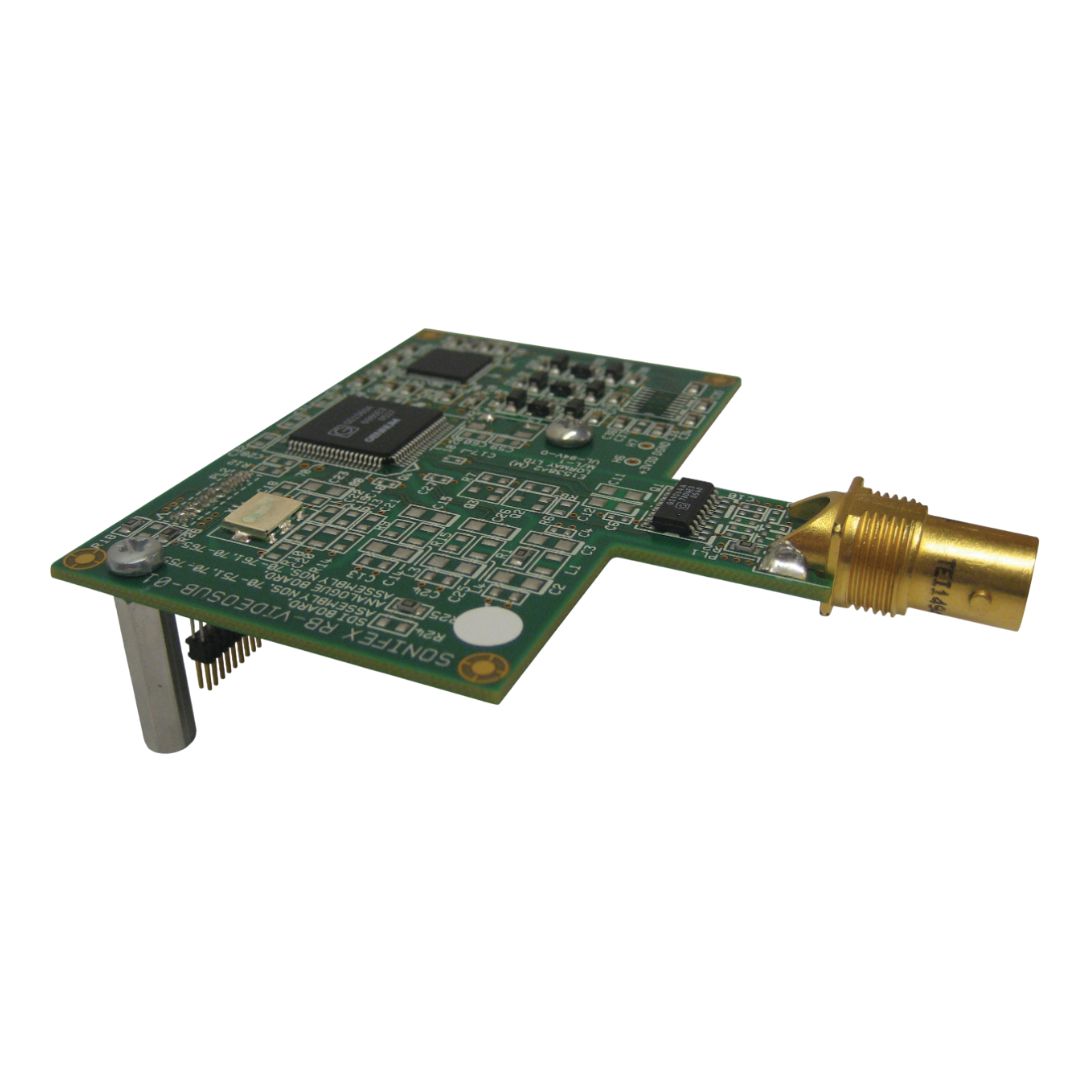 Side view of Sonifex RB-SYD chip on white background