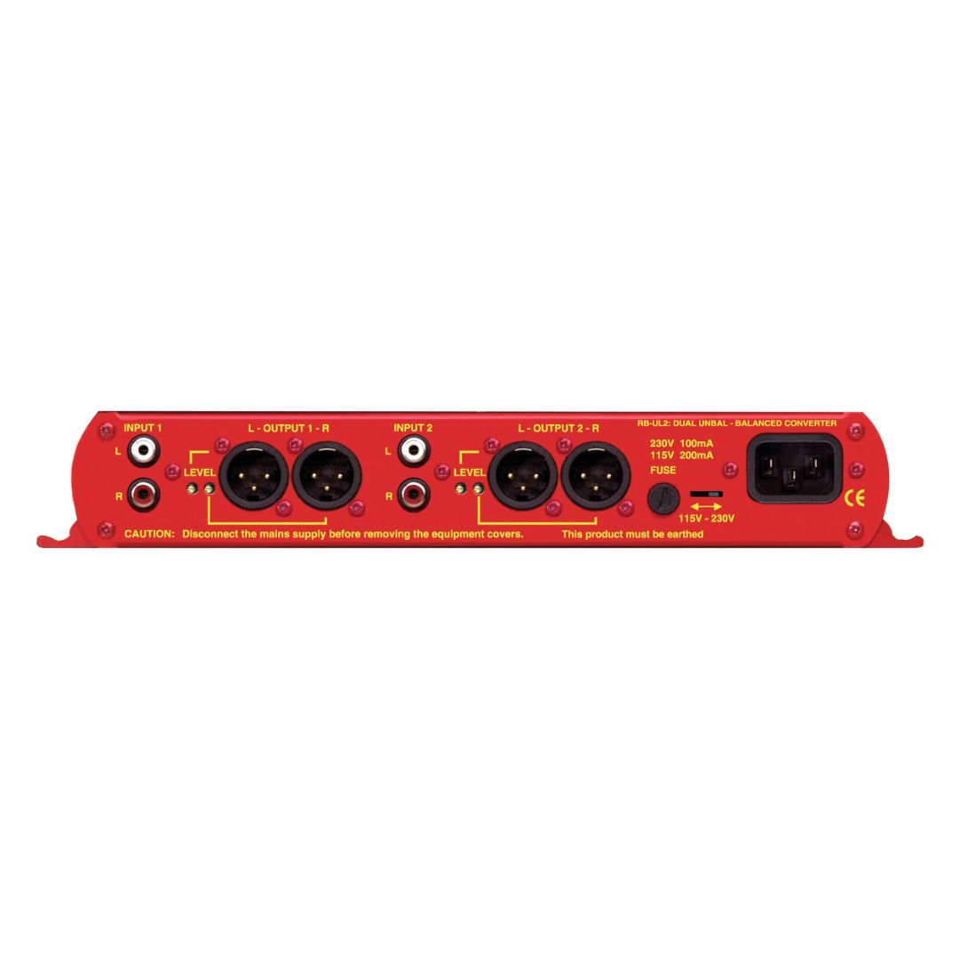 Rear panel of Sonifex RB-UL2 on white background