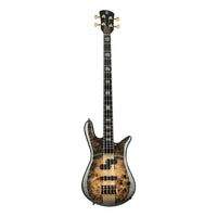 Front view of Spector Euro 4 CST Bass Guitar Natural Black Burst Gloss on white background