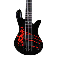 Close up front view of Spector Legend 5 Alex Webster Signature Bass Guitar on white background