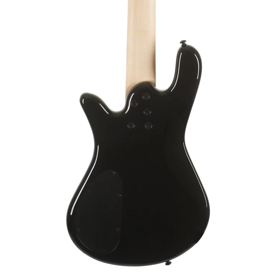 Close up rear view of Spector Legend 5 Alex Webster Signature Bass Guitar on white background