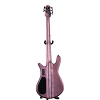 Rear view of Spector NS Dimension 5-String Bass Guitar Reverse Purple on white background