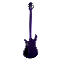 Rear view of Spector NS Dimension HP 5-String Bass Guitar Plum Crazy Gloss on white background