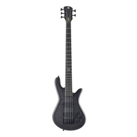 Front view of Spector NS Pulse II 5-String Bass Guitar Black Stain Matte on white background