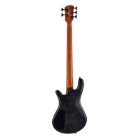 Rear view of Spector NS Pulse II 5-String Bass Guitar Black Stain Matte on white background