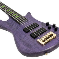 Angled close up front view of Spector Skyler Acord Signature Model 5-String Bass Guitar on white background
