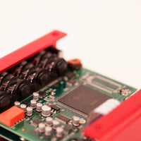 Close up of internals of Strymon Sunset on white background