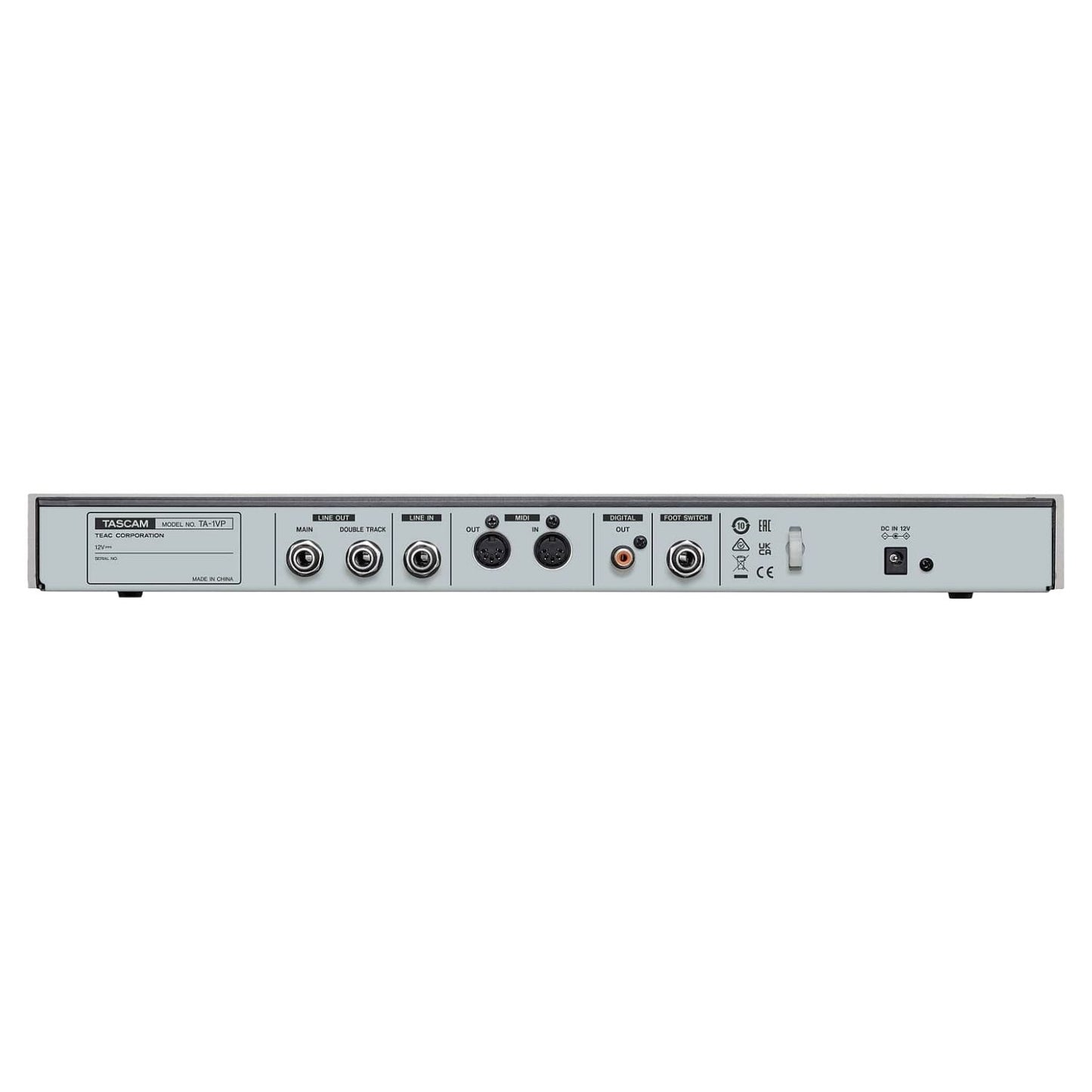 Rear ports view of Tascam TA-1VP Antares Auto-Tune Vocal Processor & Mic Preamp on white background