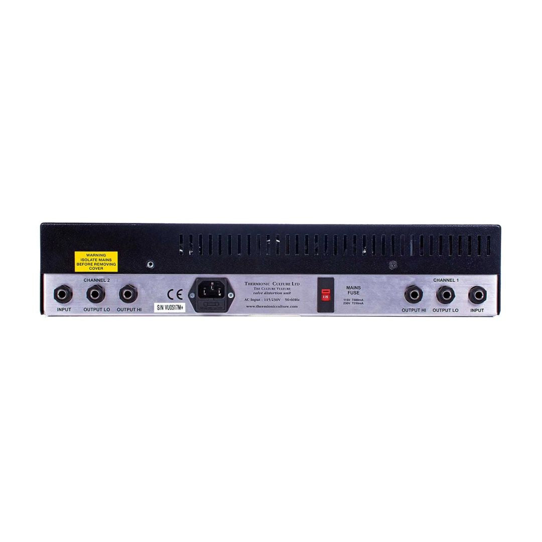 Back panel of rackmount effect with white background