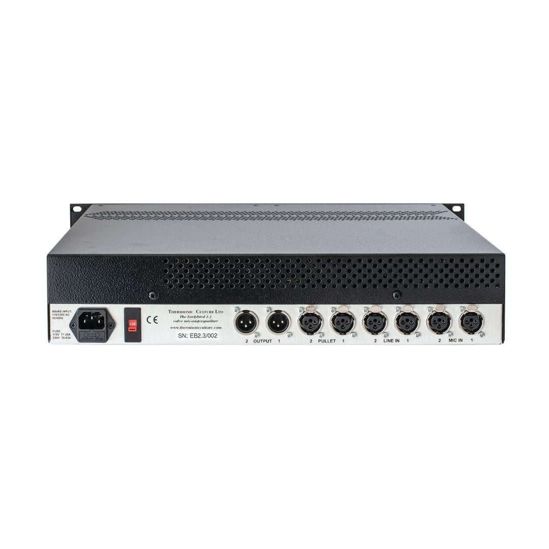 Rear panel of rackmount effect on white background