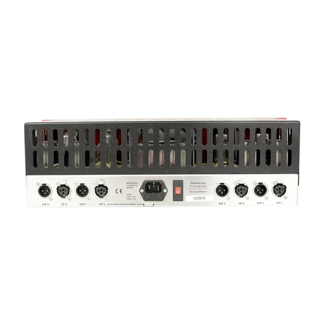 Back panel of rackmount effect with white background