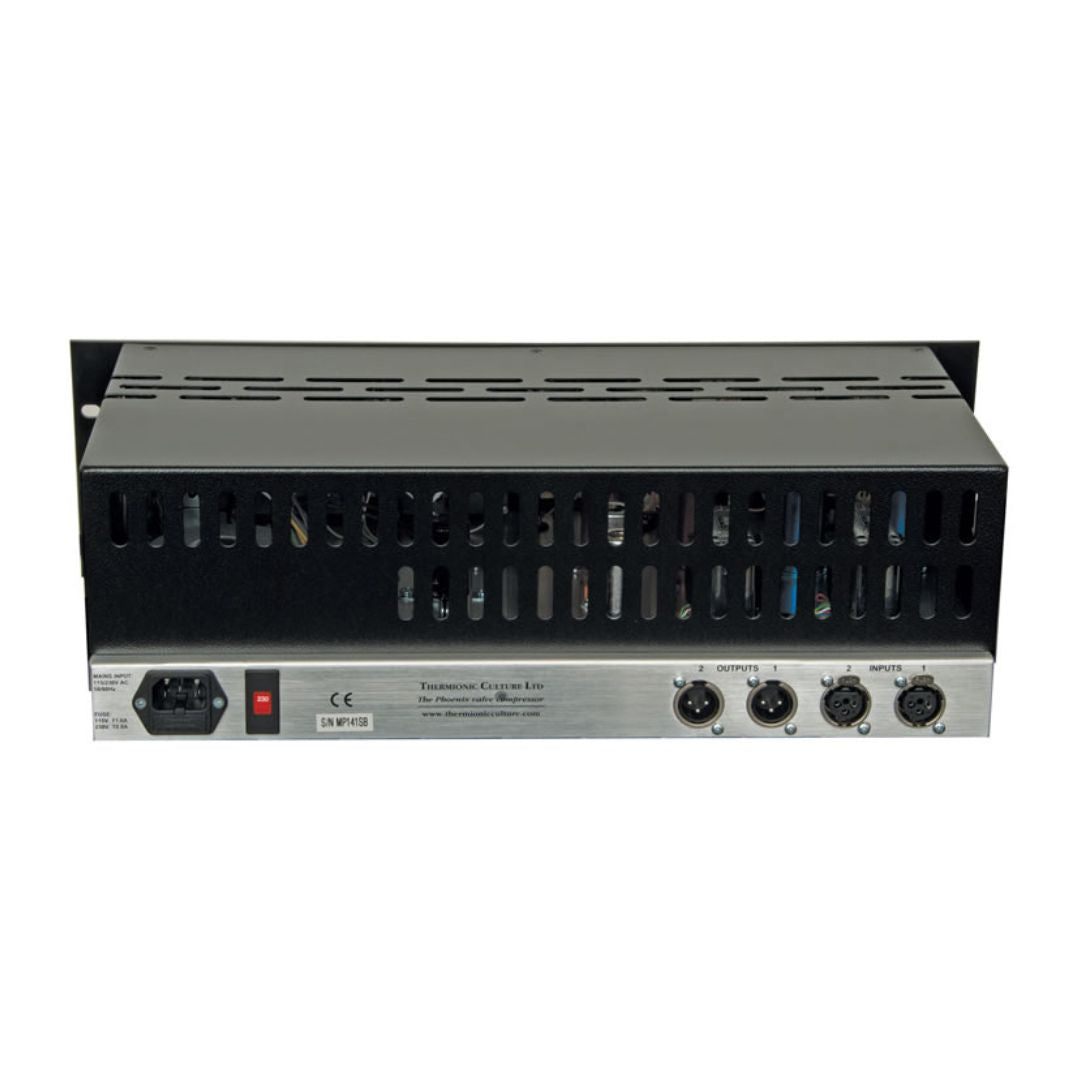 Rear panel of Thermionic Culture Phoenix Mastering Plus on white background