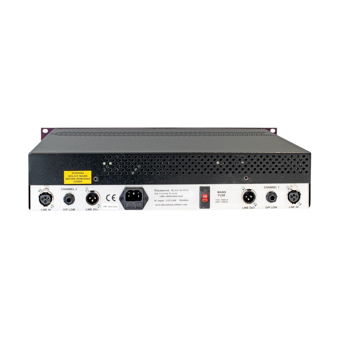 Rear panel exposing the ports of the rackmount effect with white background
