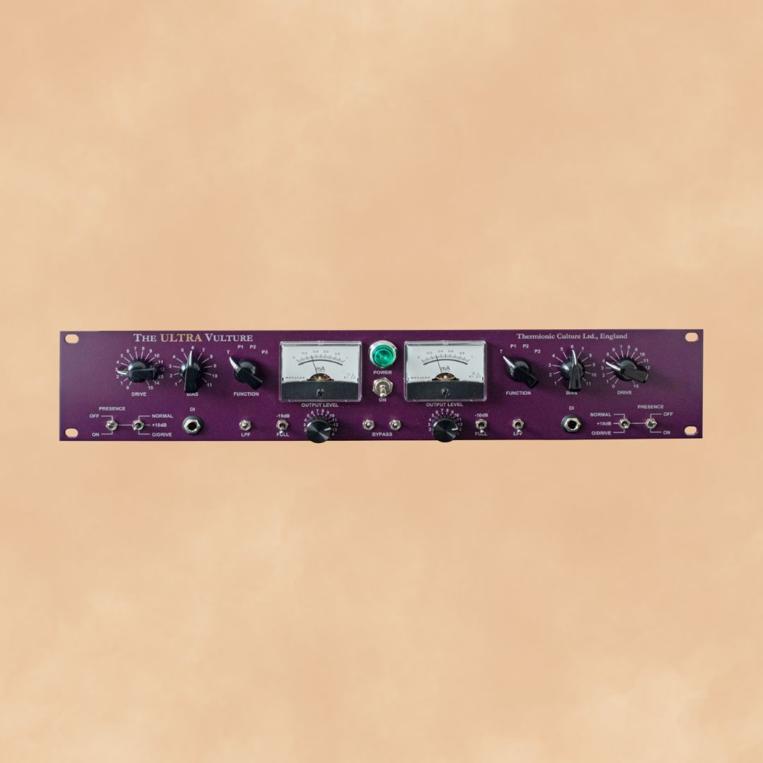 Purple rackmount effect front with orange cloudy background