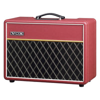 Angled view of Vox AC10 Custom Guitar Amplifier Classic Vintage Red on white background