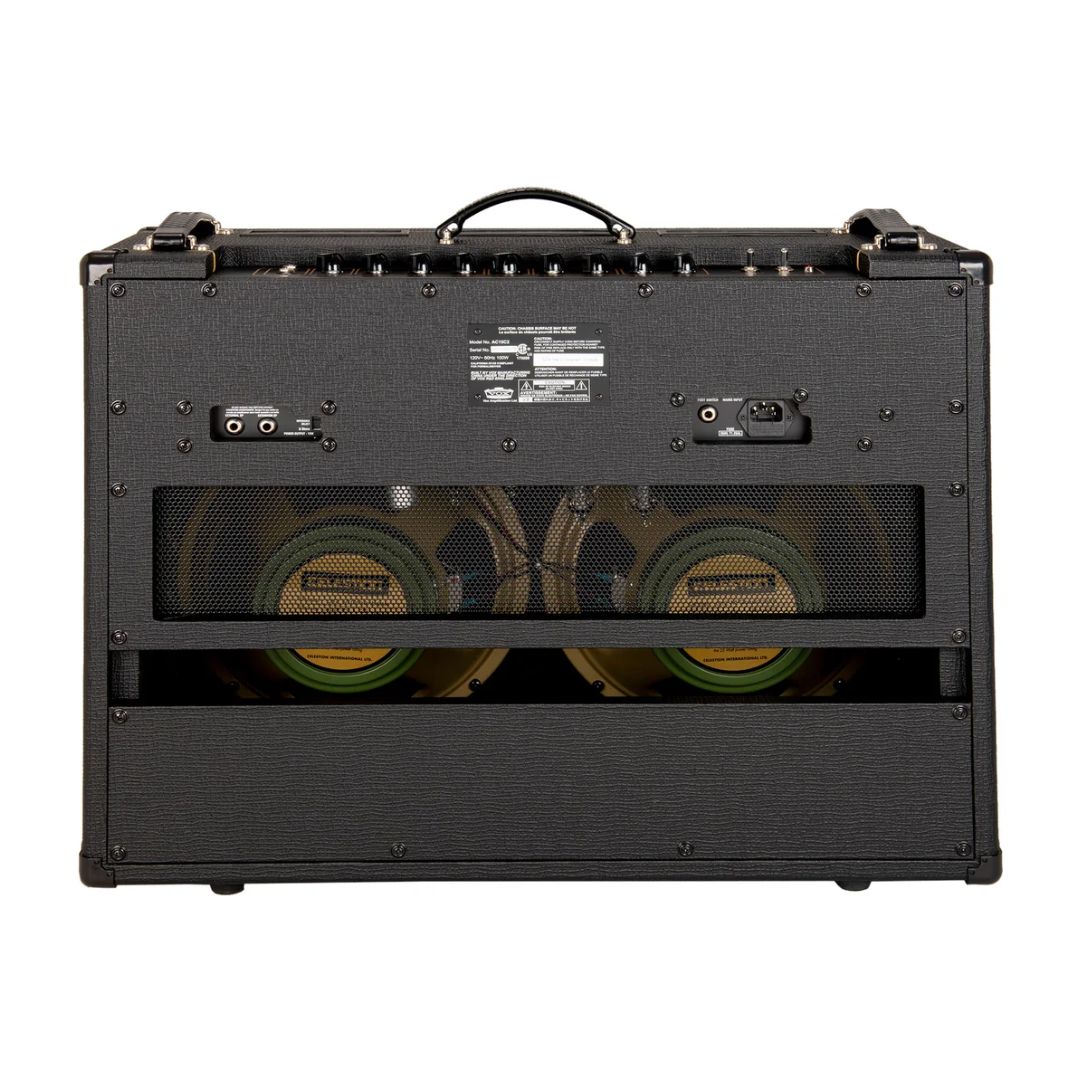 Rear view of Vox AC15 Custom Twin Combo Amplifier on white background