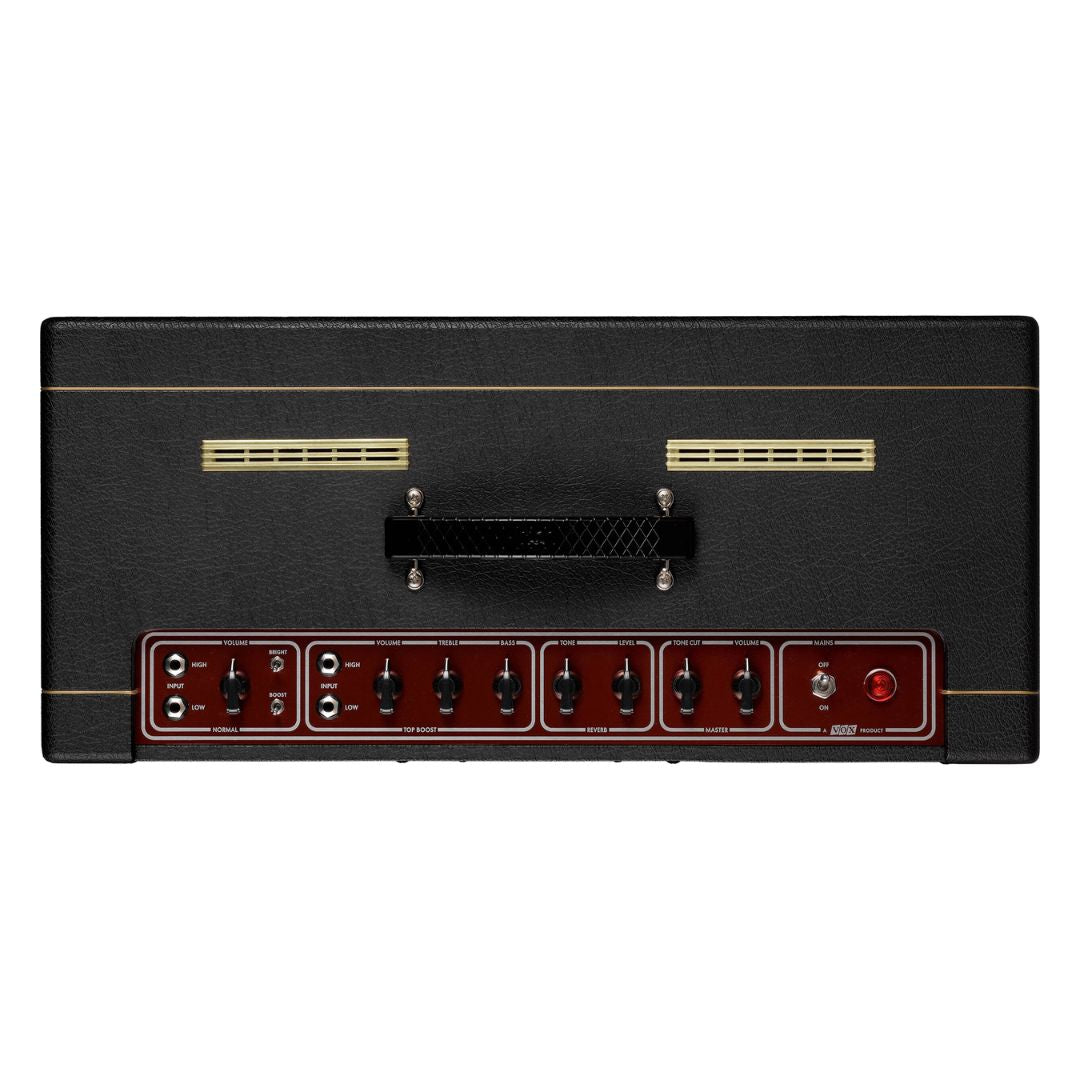 Top view of Vox AC15 Hand-Wired Guitar Amplifier on white background