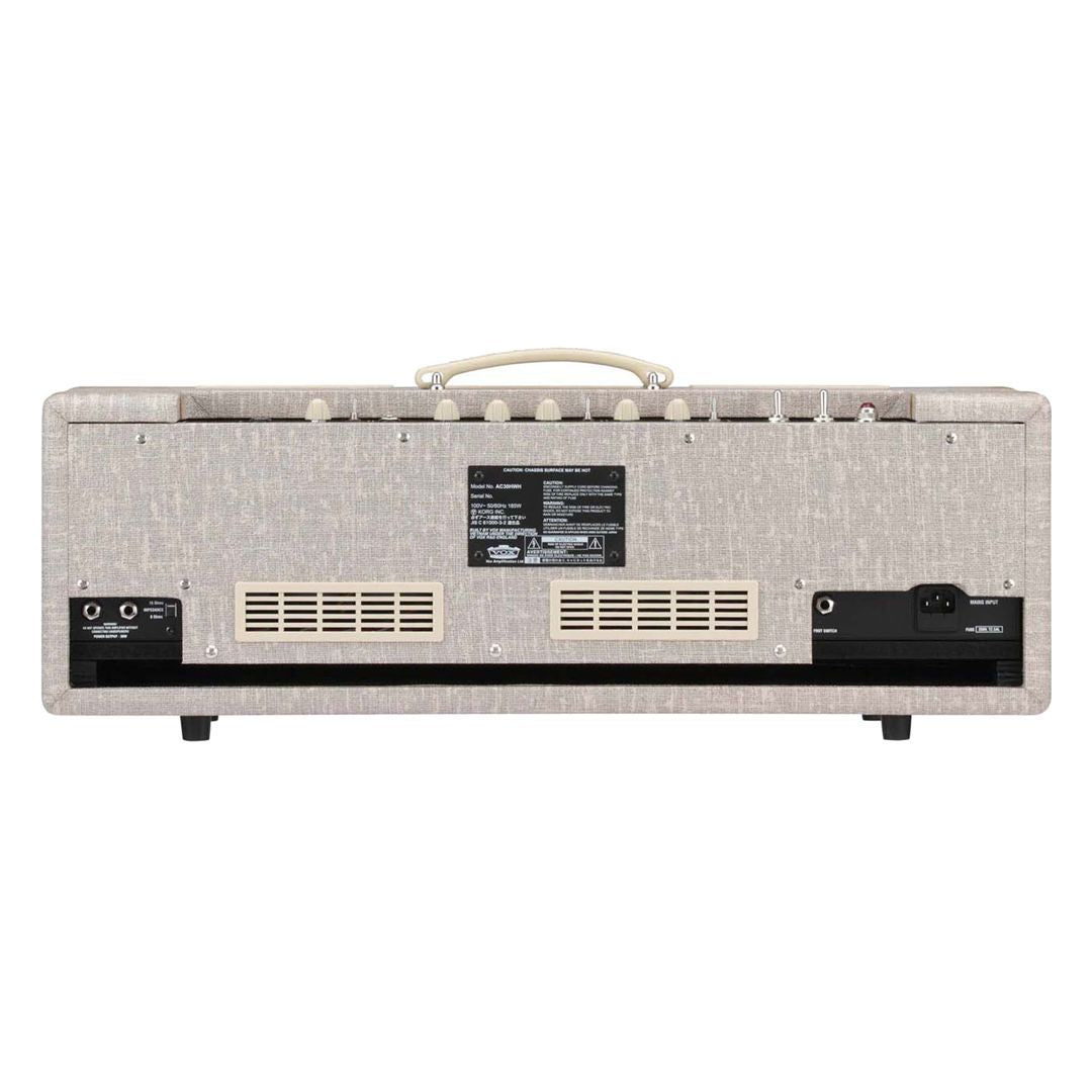 Rear view of Vox AC30 Hand-Wired Guitar Amplifier Head on white background