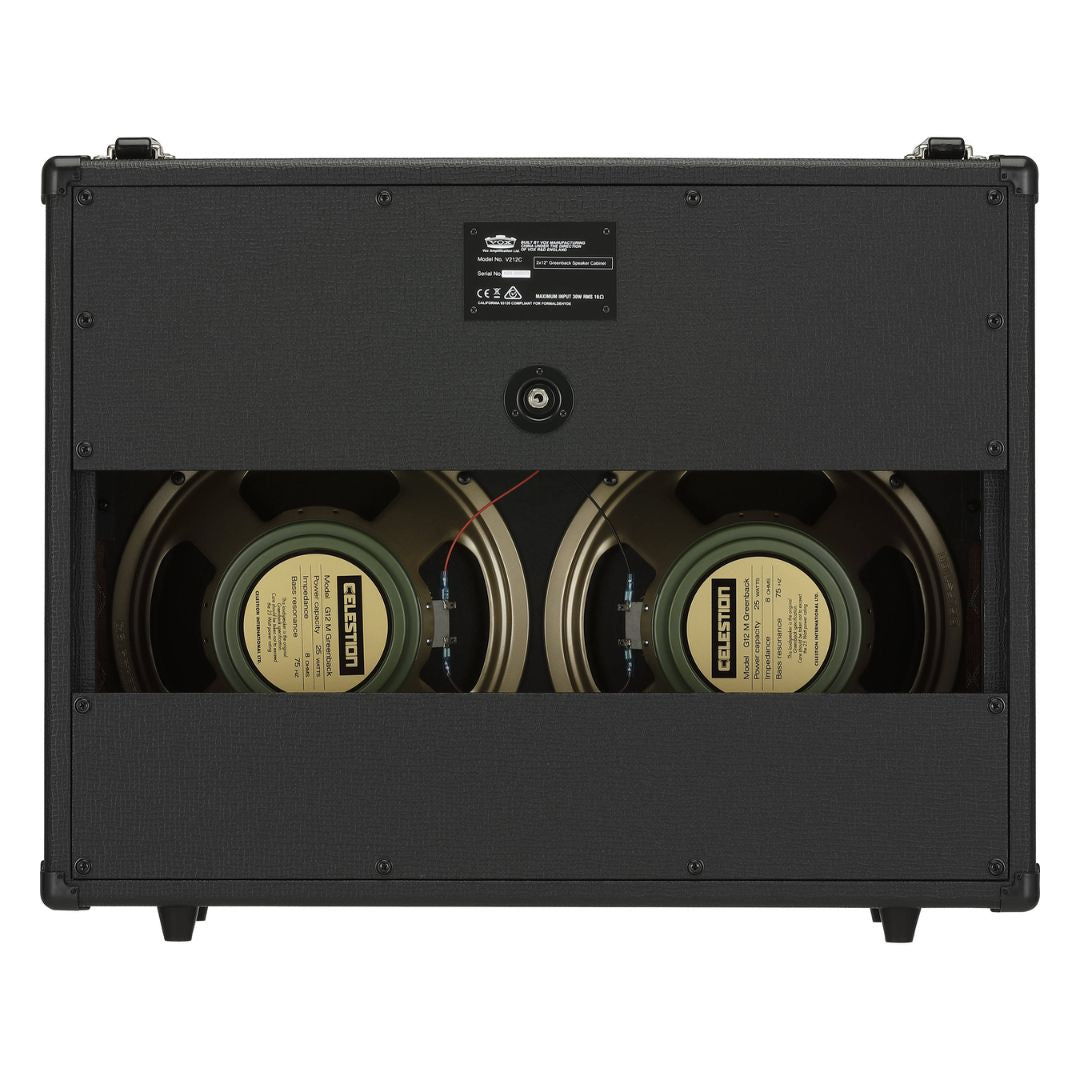 Rear view of Vox V212C 2x12" Extension Cabinet on white background