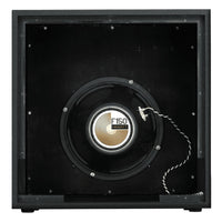 Rear view of WEM Silver Starfinder 112 Speaker Cabinet with exposed speaker on white background