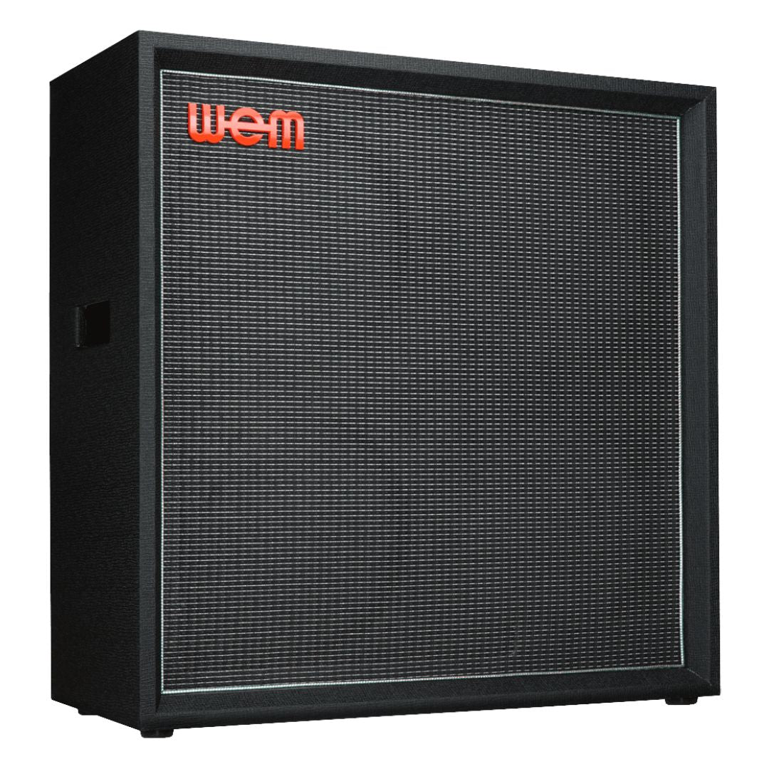 Angled front view of WEM Silver Starfinder 412 Speaker Cabinet on white background
