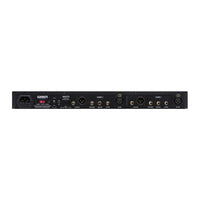 Rear panel exposing ports of black rackmount effects on white background