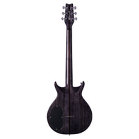 Rear view of Washburn Hawk Electric Guitar Trans Black on white background