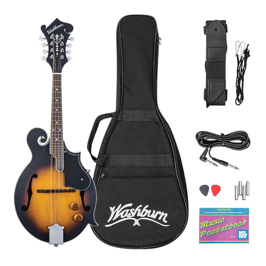 Washburn M3E-PACK Americana Series F-Style Mandolin Pack (Sunburst)