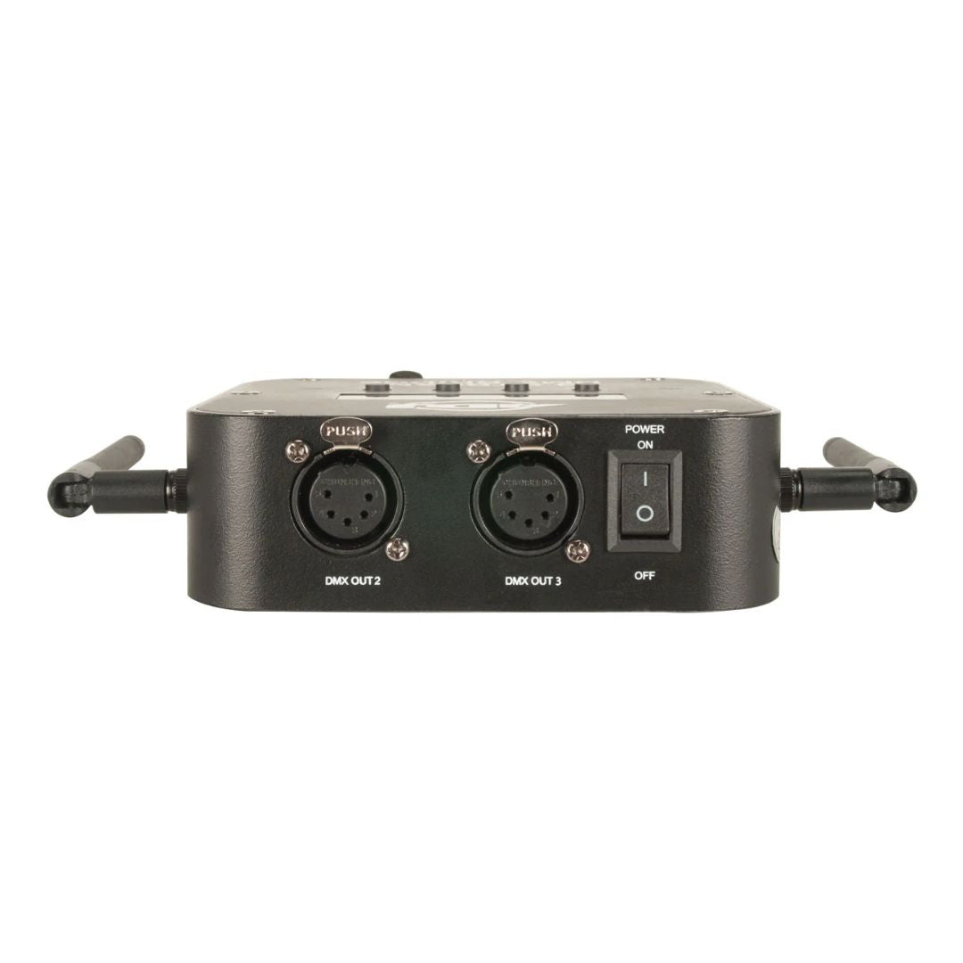 Top ports view of ADJ 4 Stream DMX Bridge for ADJ Airstream DMX Pro on white background