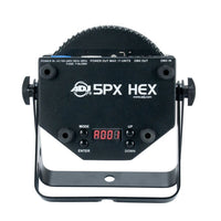 Rear view of ADJ 5PX HEX LED Par on white background