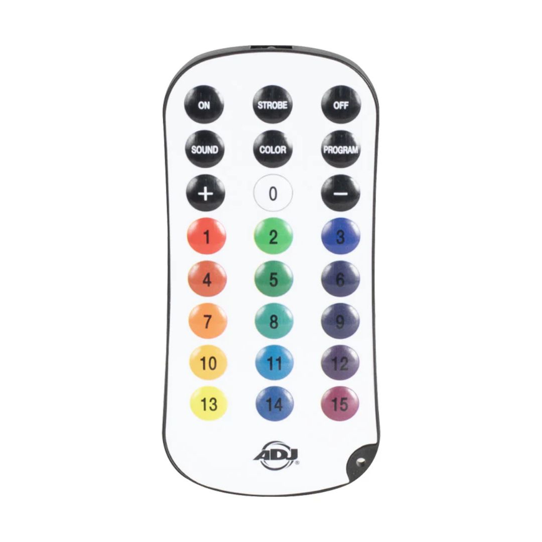 Front view of remote control of ADJ COB227 COB Cannon LP200STX Wash on white background