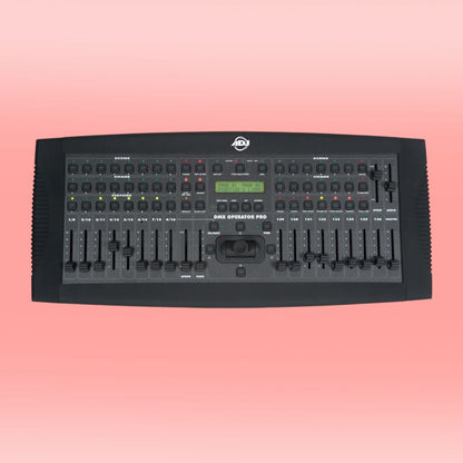 Front view of ADJ DMX Operator Pro on peach background