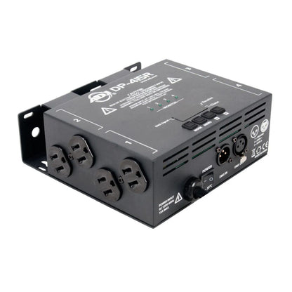 Angled front view of ADJ DP-415R 4-Channel DMX Dimmer / Switch Pack on white background